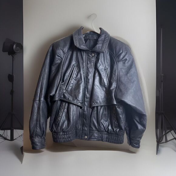 Vintage Wilson's Leather Jacket Vintage Women’s Small Elastic Waist - Picture 1 of 13